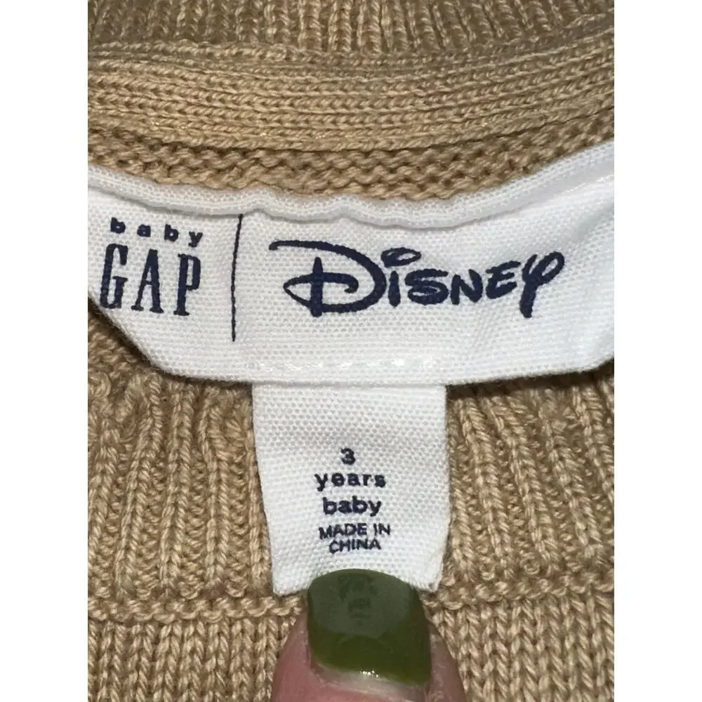 Disney for Baby Gap Toddler Girls 3 T Sweater Ruffle Tan Minnie Mouse